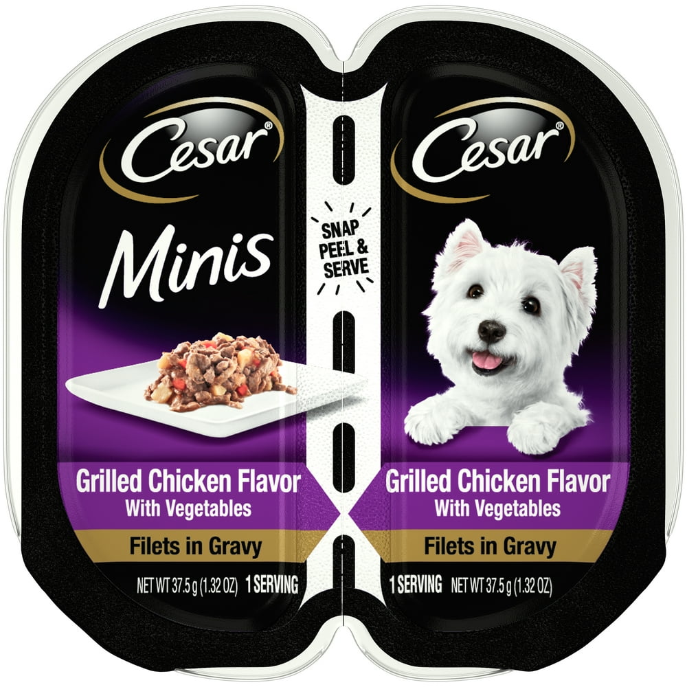 CESAR Minis Wet Dog Food Filets in Gravy, Grilled Chicken ...