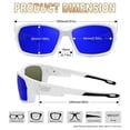 thumbnail image 6 of KANASTAL Blue Sports Sunglasses Mens Polarized Wrap Around Mirrored Womens Rectangular Running Cycling Driving Golf UV400 Protection - White Frame Deep Blue Lens, 6 of 8