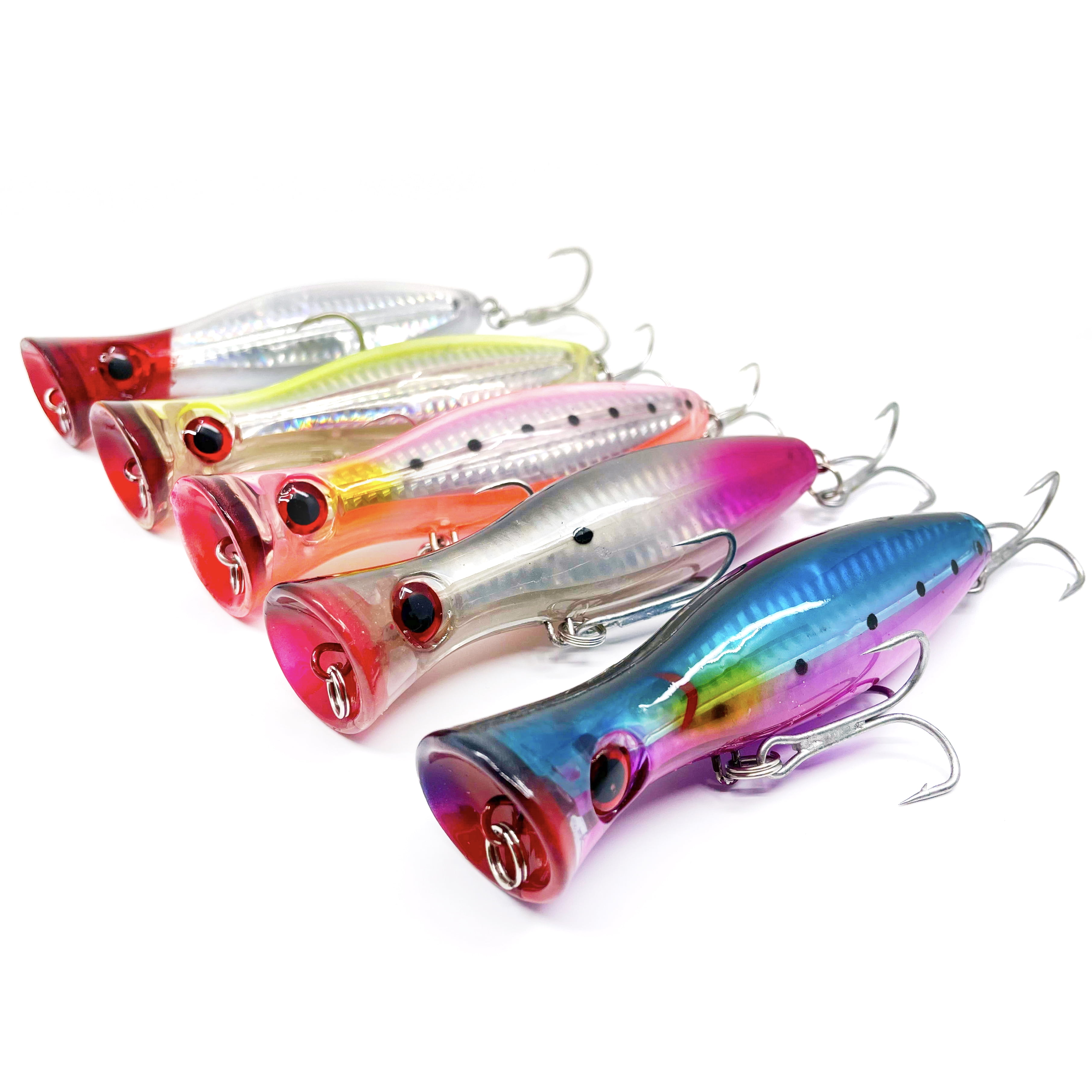 4 pcs mini Topwater Popper sets w/ tails- 1.6 inches – Super Lures USA