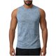 thumbnail image 2 of Ceisia Men's Slim Fit Sleeveless Crew Neck Tank Top Distressed Mottled Print Performance Sports Top Blue L Gifts, 2 of 9