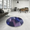 thumbnail image 4 of Ahgly Company Machine Washable Indoor Square Transitional Slate Blue Area Rugs, 7' Square, 4 of 7