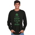 thumbnail image 5 of Funny St Pattys Keep Calm I'm Irish Long Sleeve TShirt Men Women Brisco Brands S, 5 of 6