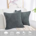 thumbnail image 7 of PiccoCasa 2Pcs Corduroy Cushion Covers Decorative Soft Throw Pillow Covers Dark Gray 20"x20", 7 of 7