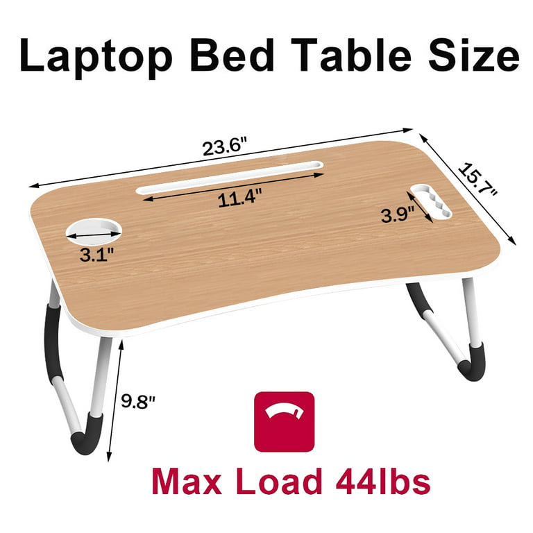 Fold Lap Desk for Kid, Portable Laptop Bed Tray with Legs, Small Lazy  Laptop Bed Table with iPad Slots, White Laptop Table for Adults/Students,  Eating Working Gaming Desk for Couch/Sofa/Floor, HJ1825 