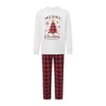 thumbnail image 2 of Christmas Family Pajamas Matching Set Long Sleeve Tops and Plaid Pants Set, 2 of 10