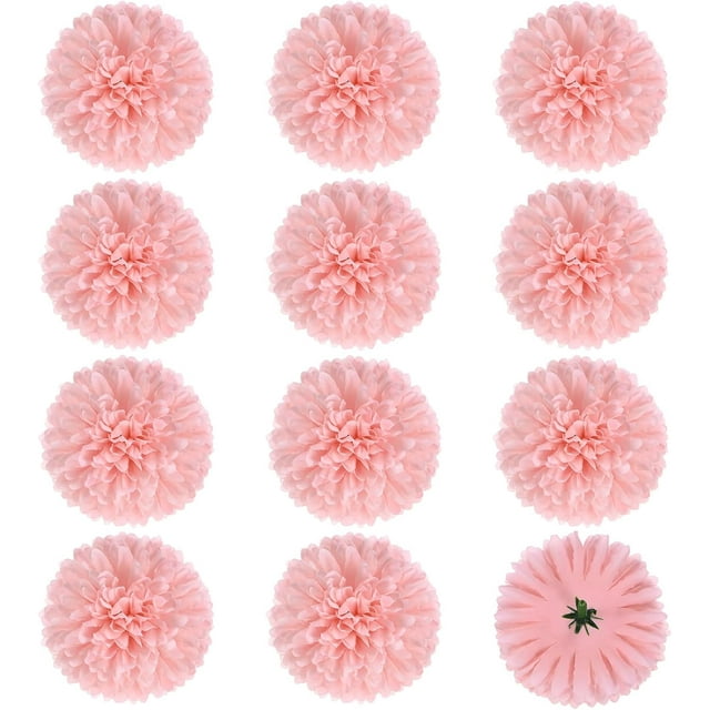XmhyTop-A Flores artificiales, 12 cabezas de flores de crisantemo de seda, 7 x 7 x 5 cm, para manualidades, color rosa oscuro.