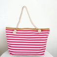 thumbnail image 4 of Sac de Plage pour Femmes Grande Capacité Poignée en Corde Toile Décontractée Rayures Colorées Sac à Main de Magasinage pour Vacances, 4 of 10
