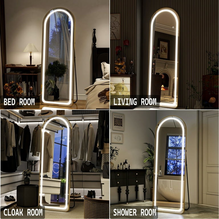 BEAUTYPEAK 64x21 Full Length Mirror Arched Standing Floor Mirror