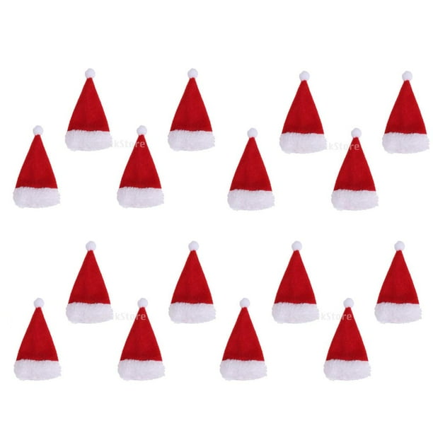 16x Mini Christmas Santa Cap Sombrero Botella Cubierta Chocolate Holder