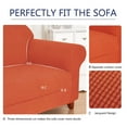 thumbnail image 5 of Subrtex Stretch 2-Piece Textured Plaid Sofa Slipcover, Orange, 5 of 7
