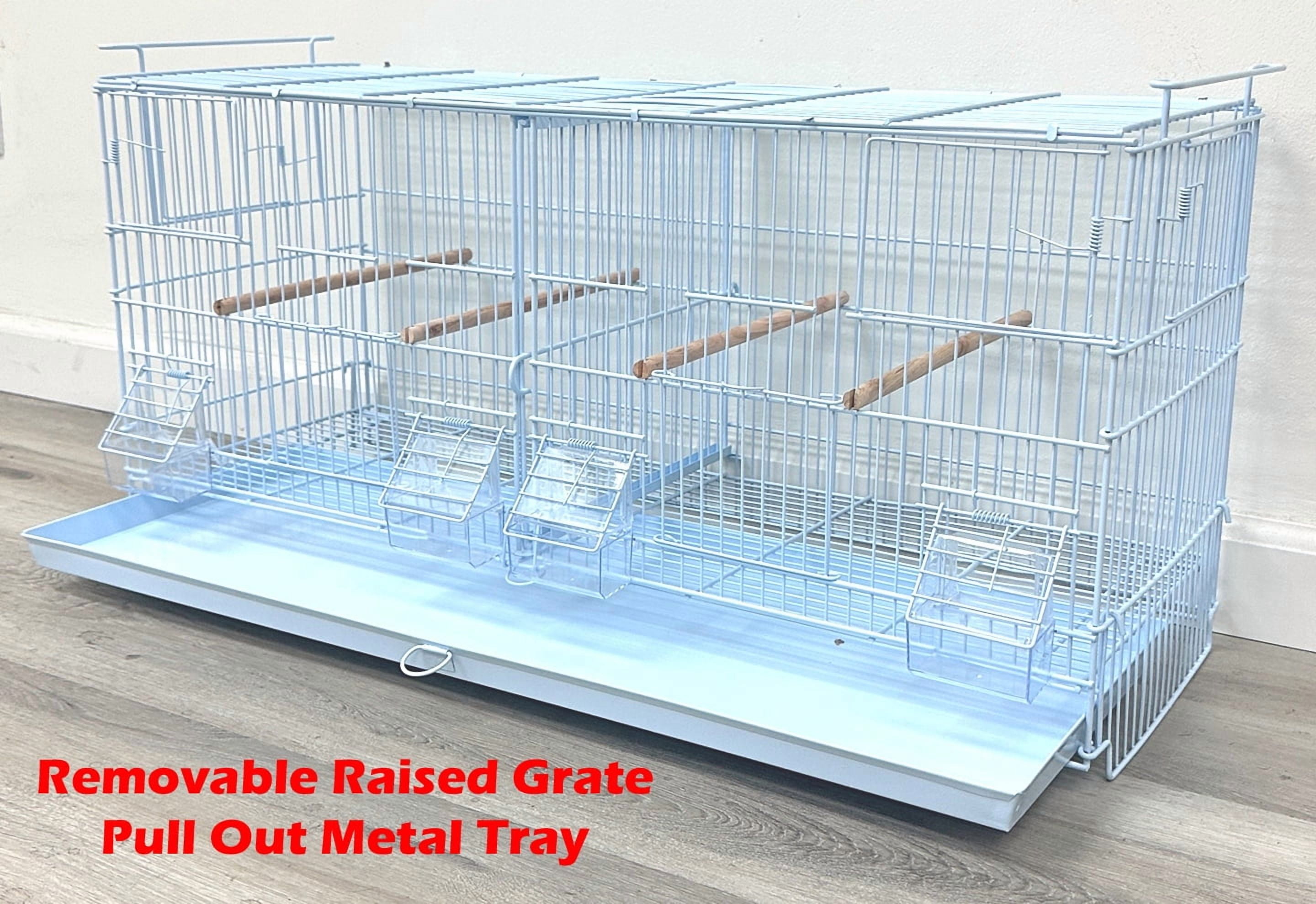 Two of 36" x 18" x 19"H X-LARGE Stack & Lock Double Breeding Breeder Flight Bird Cage Removable Center Dividers Side Breeding Nest Box Doors