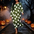 thumbnail image 5 of SELONE Nightgowns Long Sleeve for Women Plus Size Crew Neck Maxi Sleep Shirt Ghost Bats Nighties Halloween Dress, 5 of 8