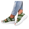 thumbnail image 3 of Anuirheih Summer Washable Orthopedic Slide Sport Sandals, Comfy Knit Thick Bottom Fish Mouth Casual Sandals Mesh Soft Sole Casual Women's Shoes(Green), 3 of 4