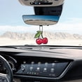thumbnail image 4 of 6 set of cherry car air fresheners, fun cherry air fresheners with long-lasting fragrance, cute car mirror fragrance hanging decorations or gift interior accessories, suitable for both men and women, 4 of 5