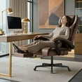 thumbnail image 6 of Homall Massage Office Chair with Heat and 6 Vibration Points,High Back Executive Ergonomic Computer Desk Chair with Reclining Backrest and Footrest,PU Leather,Brown, 6 of 7
