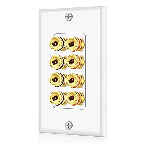 Placa de Pared para Altavoz Doméstico TNP Panel de Audio de 4 Altavoces Dorado Individual Blanco