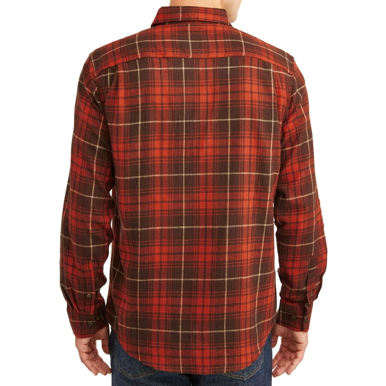 George Men`s Ls Plaid Flannel Shirt - Walmart.com