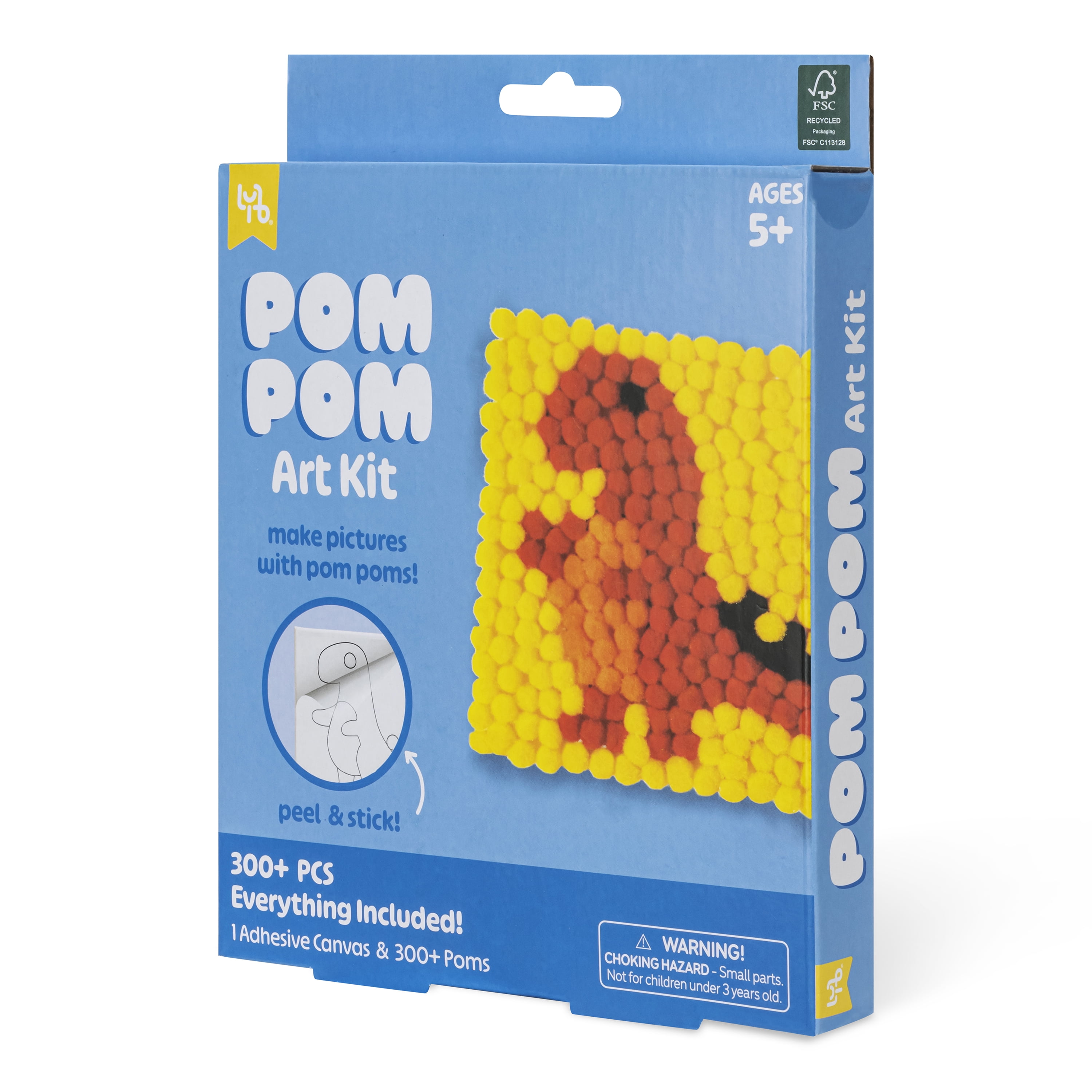 (2 pack) Little Yellow Bicycle Pom Pom Dinosaur Art Kit