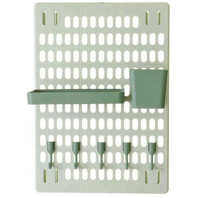 Estante de pared para cocina, sala, decoración, ganchos de almacenamiento colgantes, estantes, organizador de armario, estante de almacenamiento verde