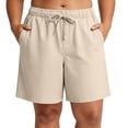 thumbnail image 2 of Oiangi Plus Size Shorts for Women Elastic Waist Drawstring Bermuda Shorts Loose Fit Dressy Casual Shorts with Pockets Khaki XL, 2 of 9