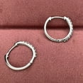thumbnail image 3 of Forever Jewels 0.50Ct Round Moissanite Women Hoop Earrings 14K White Gold Plated, 3 of 5