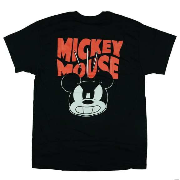 Disney Mickey and Friends Mickey Mouse 2-Sided Angry Face Design Adult Tee