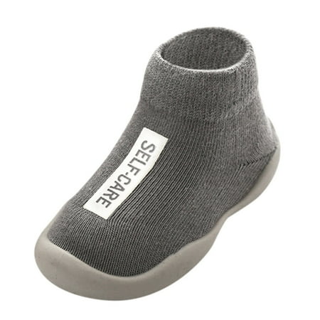 

Wozhidaoke baby socks Kids Boys Girls Solid Letter Anti-Slip Knitted Warm valentines day gifts for kids toddler socks