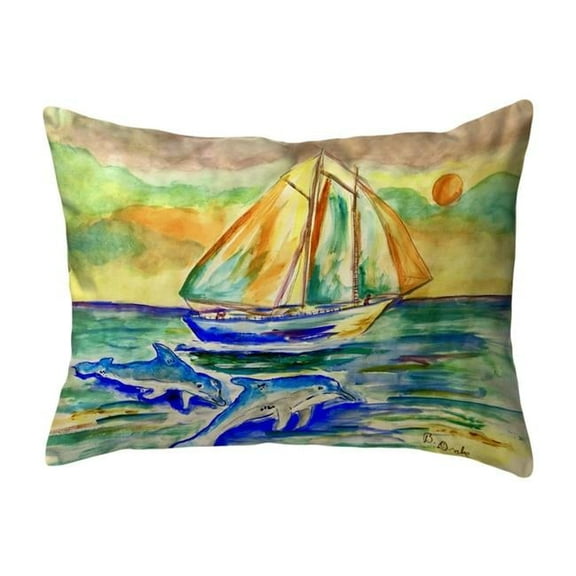Betsy Drake KS1209 11 x 14 in. Sunset Sailing Noncorded Pillow - Small
