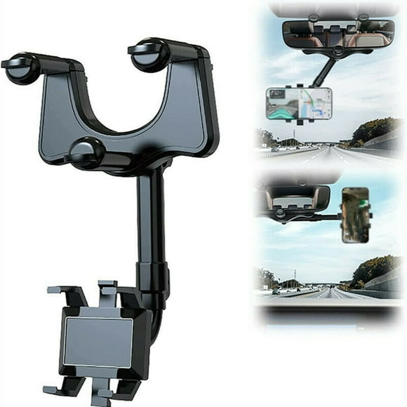 TechWave New Pattern Universal 360 Rotatable And Retractable Car Phone Holder Rearview Bracket Car Screen for Baby Roll up Car Coolers 12v Refrigerator Small Car Cooler Plug in Aplicool Car Heater 12v