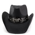 thumbnail image 6 of Classic Western Cowboy Hat for Men and Women, Shapeable Big Wide Brim Cowgirl Hat with Embroidery Halloween Accessory, 6 of 9
