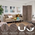 thumbnail image 2 of Dkelincs 3 Panel Wood Room Divider 4.3ft Tall Folding Privacy Screen Wall Divider 67"×16" Each Panel Wood Screen, Brown, 2 of 7