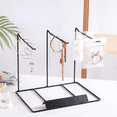 thumbnail image 4 of Simple Earring Stand, Hanging Necklace Case Metal Necklace Storage Frame Jewelry Display Rack White, 4 of 5