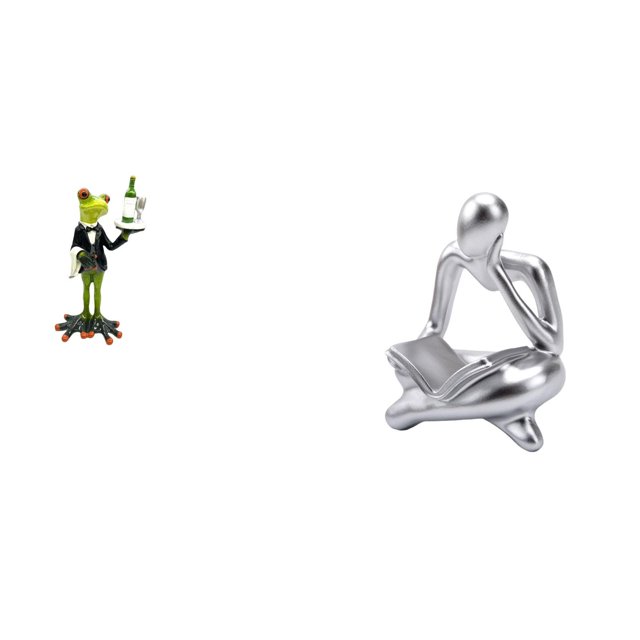 Figura de escritorio, camarero, rana, estatua abstracta, lector, pensador, adorno de resina para estante, escritorio, decoración del hogar, adecuado p