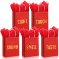 thumbnail image 1 of Set de bolsas de regalo Kolldenn 5 Senses Red Kraft de 21 x 11 x 27 cm, 1 of 7