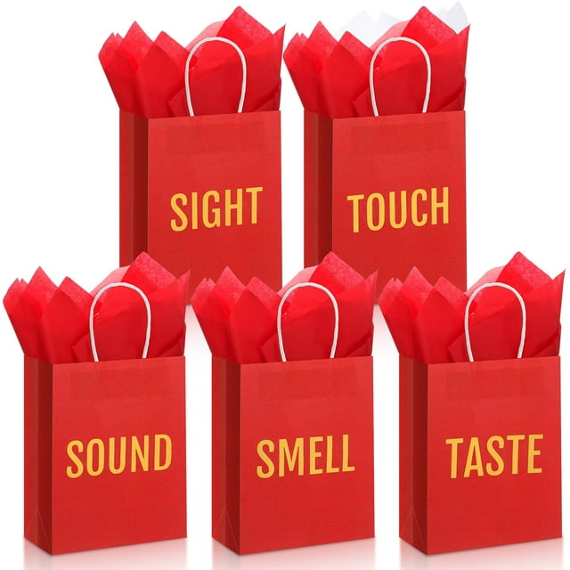 Set de bolsas de regalo Kolldenn 5 Senses Red Kraft de 21 x 11 x 27 cm