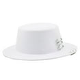 thumbnail image 1 of Men Fall Jazz Hat Sunscreen Solid Color Chic Flat Brim Boater Hat, 1 of 5