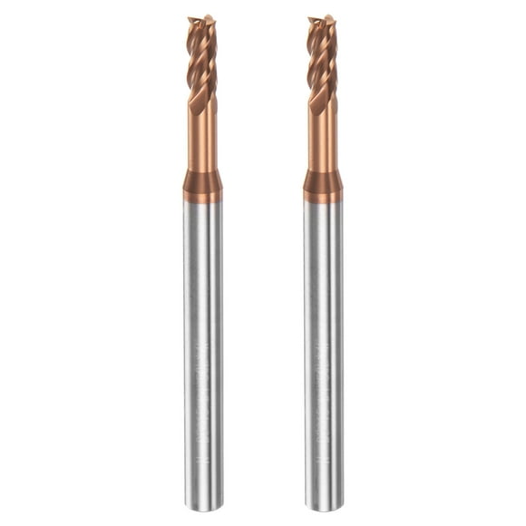 2uds Cuadrado Nariz Extremo Molino 4mm Vástago 3mm x 15mm AlTiSin Recubierto Sólido Carburo 4 Flautas Extra Largo Fresado para Inoxidable Acero Aleación Endurecido Acero