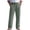 Army Green, variant on Men's Casual Pants Lounge Straight Leg Cotton Linen Trousers Breathable Drawstring Elastic Waist Loose Pants with 2 Pockets, Gray XL