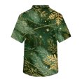 thumbnail image 4 of Wutalume Men's Casual Short Sleeve V-Neck Shirt, Christmas Print with Front Pocket, Lightweight Workwear Top for Carers, Nurses and Daily Wear,Army Green L, 4 of 5