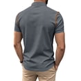 thumbnail image 4 of Yungyresw Mens Polo Shirt Short Sleeve Henley Collar Shirt Contrast Color Trim Pocket Polos for Summer Tops, 4 of 4