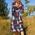 thumbnail image 3 of Pattern Circle Print Square Neck Dress Cute Loose Print Dresses Elegant Beach Party Dress, 3 of 5