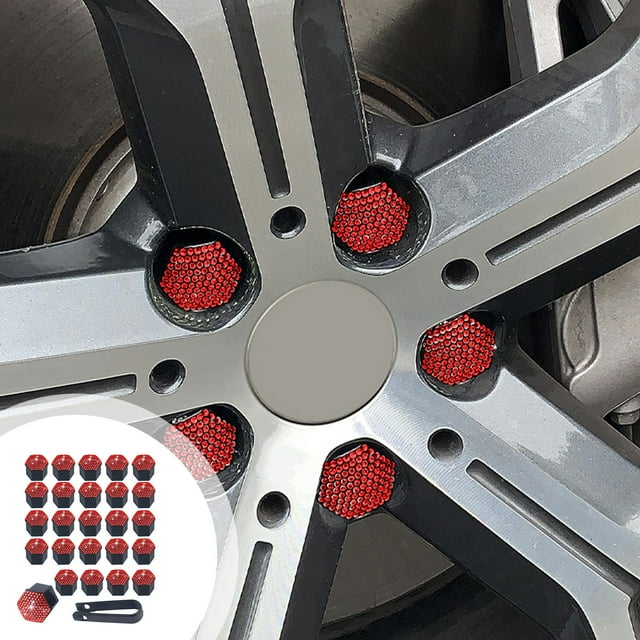 Diamond Studded Car Tire Nut Cover Car Wheel Hub Decorative Cover Diamond Studded Car Tire Screw Cap