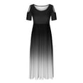 thumbnail image 3 of SMihono Robe Maxi Bohème d'Été pour Femmes Grande Taille Mode Décontractée Manches Courtes Épaules Dénudées Imprimé Col Rond Robe de Plage, 3 of 4