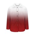 thumbnail image 6 of XPMWRP Women's Plus Size Gradient Color Fleece Jacket Long Sleeve Button Down Casual Coats Lapel Collar Winter Loose Jacket with Pockets Red S, 6 of 7