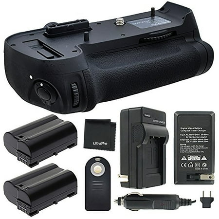 Battery Grip Bundle F/ Nikon D800, D810: Includes MB-D12 Replacement Grip, 2-Pk EN-EL15 Long-Life Batteries, Charger, (Best Battery Grip For Nikon D800)