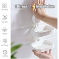 thumbnail image 2 of Jabonera de ducha de doble capa, soporte resistente con ventosa para jabón en barra para baño o cocina, resistente al agua, superficies no porosas, autodrenante, 5,5 x 3,2 x 7,9 pulgadas, 2 of 6
