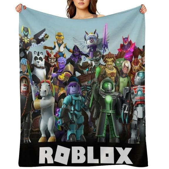 Roblox flannel blanket throw Plush Throw Blanket - Measures - Kids Super Soft Fleece Creeper Battle Bedding