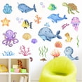 thumbnail image 4 of Pegatinas electrostáticas para ventanas de niños, pegatinas reutilizables para ventanas, pegatinas para ventanas, dormitorio infantil, baño, azulejos, peces, mar, 4 of 5