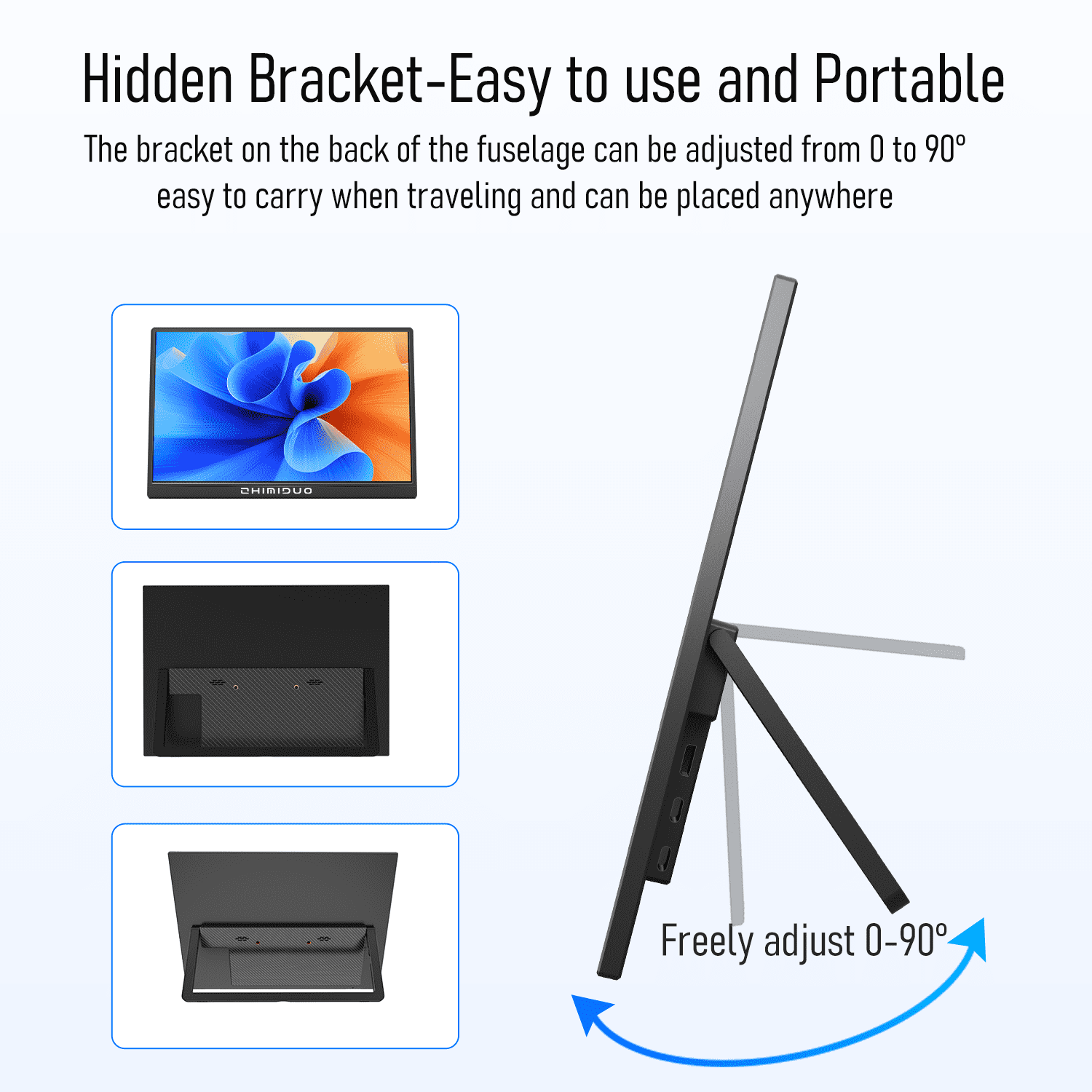 SumiScrn 14'' Portable Monitor, HD 1200P, FHD, 60Hz, for Phones, Android Laptop PC, with Speaker