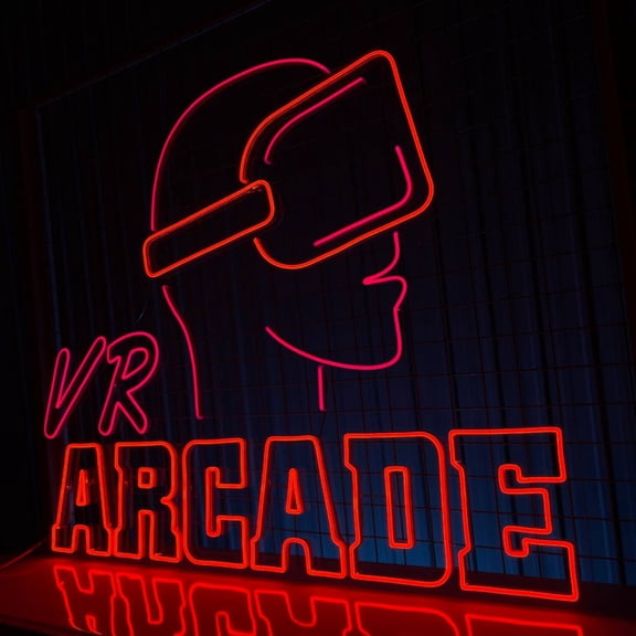 Handmadetneonsign Arcade Neon Sign, VR Game Wall Art Decor, VR Neon Light, Man Cave Living Room Wall Decor